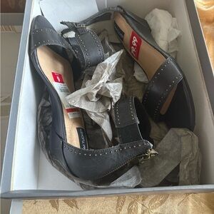 Adam Tucker Black Studded Sandals